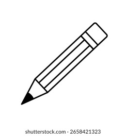  Vector de iconos de lápiz de contorno: Clipart de papelería simple para diseño, impresión y Uso digital	