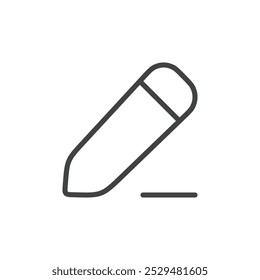 An outline of a pencil, symbolizing writing, drawing, or editing.