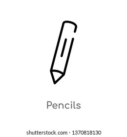 outline pencils vector icon. isolated black simple line element illustration from beauty concept. editable vector stroke pencils icon on white background
