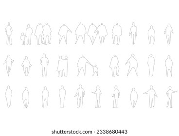 outline people drawing man woman vector illustration. isolated graphic person people isolated sketch simplicity hand drawn human continuous line. people stand design group business concept.