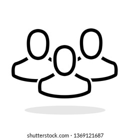 Outline people icon in flat style. Group of people symbol for your web site design, logo, app, UI Vector EPS 10.