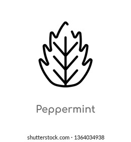 outline peppermint vector icon. isolated black simple line element illustration from nature concept. editable vector stroke peppermint icon on white background