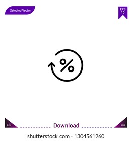 Outline percentage icon isolated on white background. Line pictogram. mobile application, logo, user interface. Editable stroke. EPS10 format vector