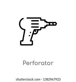 outline perforator vector icon. isolated black simple line element illustration from general concept. editable vector stroke perforator icon on white background