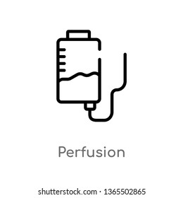 outline perfusion vector icon. isolated black simple line element illustration from medical concept. editable vector stroke perfusion icon on white background