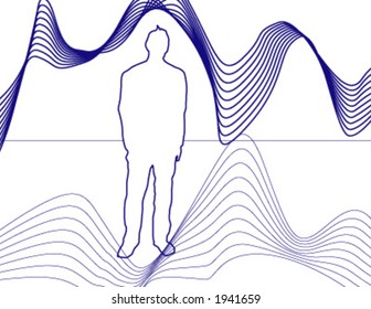 An outline of a person.