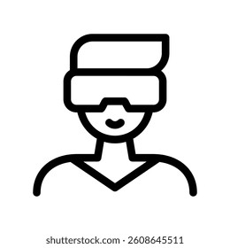 Outline person wearing virtual reality headset immersive digital experience user clearly