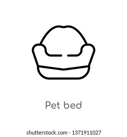 outline pet bed vector icon. isolated black simple line element illustration from animals concept. editable vector stroke pet bed icon on white background