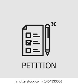 Outline Petition Vector Icon. Petition Illustration For Web, Mobile Apps, Design. Petition Vector Symbol.