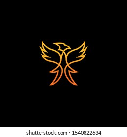 Outline Phoenix Logo Design Idea