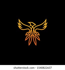 Outline Phoenix Logo Design Idea