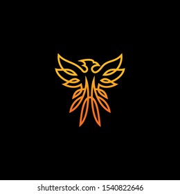 Outline Phoenix Logo Design Idea