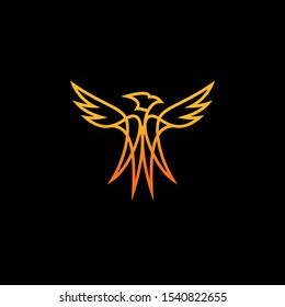 Outline Phoenix Logo Design Idea