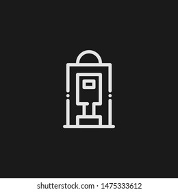 Outline phone booth vector icon. Phone booth illustration for web, mobile apps, design. Phone booth vector symbol.