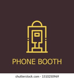 Outline phone booth vector icon. Phone booth illustration for web, mobile apps, design. Phone booth vector symbol.
