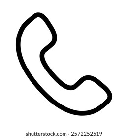 Outline phone call icon. Editable stroke. Contact us icon for interface