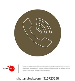 Outline Phone Call Icon, Vector Illustration, Flat pictogram icon