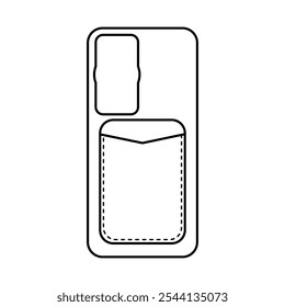 Outline Phone Case with Card Holder