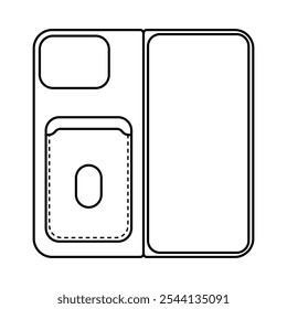 Outline Phone Case with Card Holder