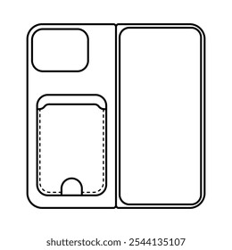 Outline Phone Case with Card Holder