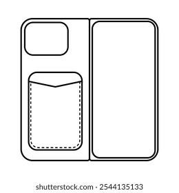 Outline Phone Case with Card Holder