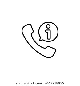 Outline Phone With Information Symbol Requesting Customer Support