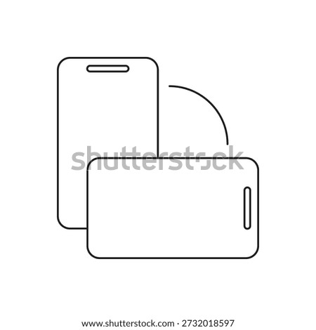 Outline of phone rotating to horizontal view