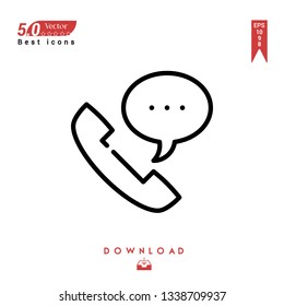 Outline phone-with-message icon vector isolated on white background. Graphic design, material-design, Best sellerr icons, mobile application, UI / UX design, EPS 10 format vector