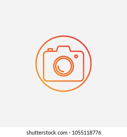 Outline photo camera icon.gradient illustration isolated vector sign symbol