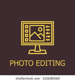 Outline photo editing vector icon. Photo editing illustration for web, mobile apps, design. Photo editing vector symbol.