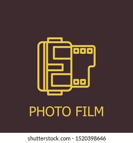 Outline photo film vector icon. Photo film illustration for web, mobile apps, design. Photo film vector symbol.