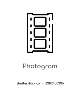 outline photogram vector icon. isolated black simple line element illustration from electronic stuff fill concept. editable vector stroke photogram icon on white background