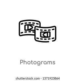 outline photograms vector icon. isolated black simple line element illustration from cinema concept. editable vector stroke photograms icon on white background
