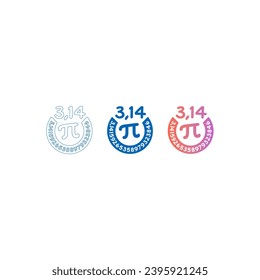 outline pi number. pi number and pi symbol. Gradient pi number and symbol