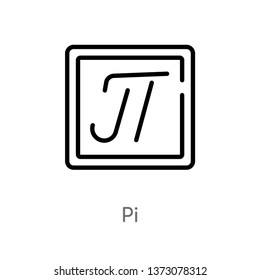 outline pi vector icon. isolated black simple line element illustration from education concept. editable vector stroke pi icon on white background