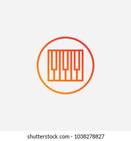 Outline piano keyboar icon.gradient illustration isolated vector sign symbol