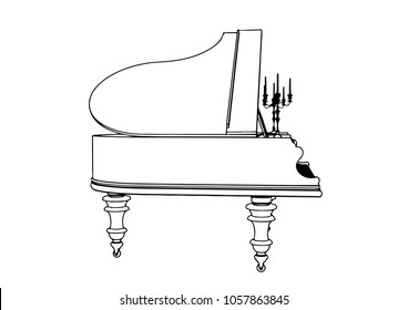 Outline Piano Vector