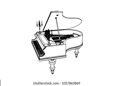 outline piano vector
