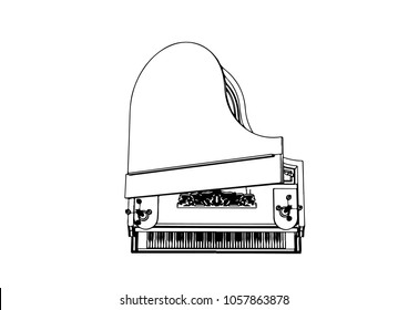 Outline Piano Vector