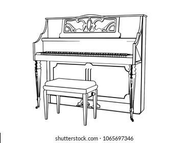 Outline Piano Vector