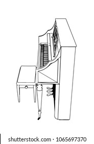 outline piano vector