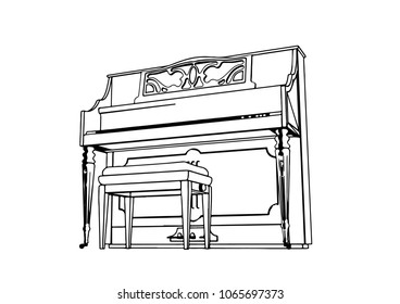 outline piano vector