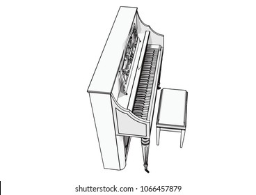 outline piano vector