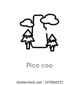 outline pico cao vector icon. isolated black simple line element illustration from culture concept. editable vector stroke pico cao icon on white background