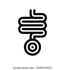 Outline pictogram of the gut, a symbol for digestive health