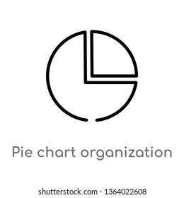 outline pie chart organization vector icon. isolated black simple line element illustration from user interface concept. editable vector stroke pie chart organization icon on white background