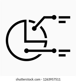 Outline pie chart pixel perfect vector icon