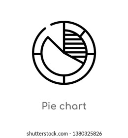 outline pie chart vector icon. isolated black simple line element illustration from education concept. editable vector stroke pie chart icon on white background