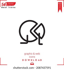 Outline pie-chart icon. pie-chart icon vector isolated on white background. Graphic design, material-design,  mobile application, logo, user interface. EPS 10 format vector