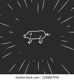 Outline pig icon illustration isolated vector sign symbol